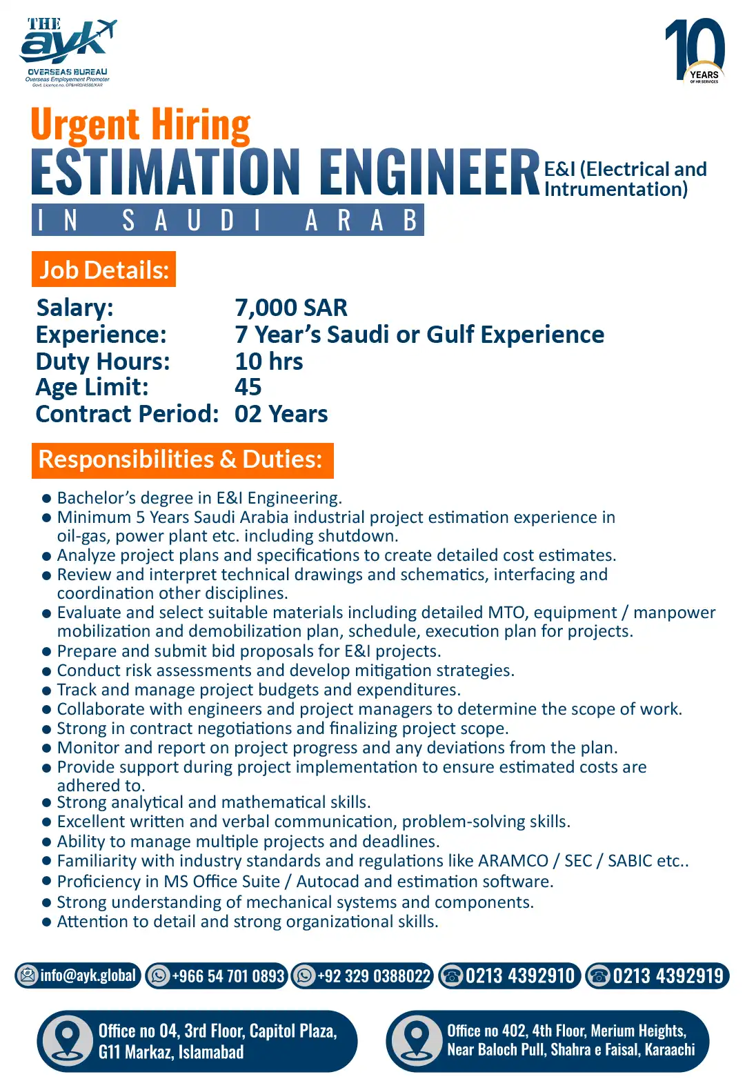 Estimation Engineer E&I Jobs in Saudi Arabia