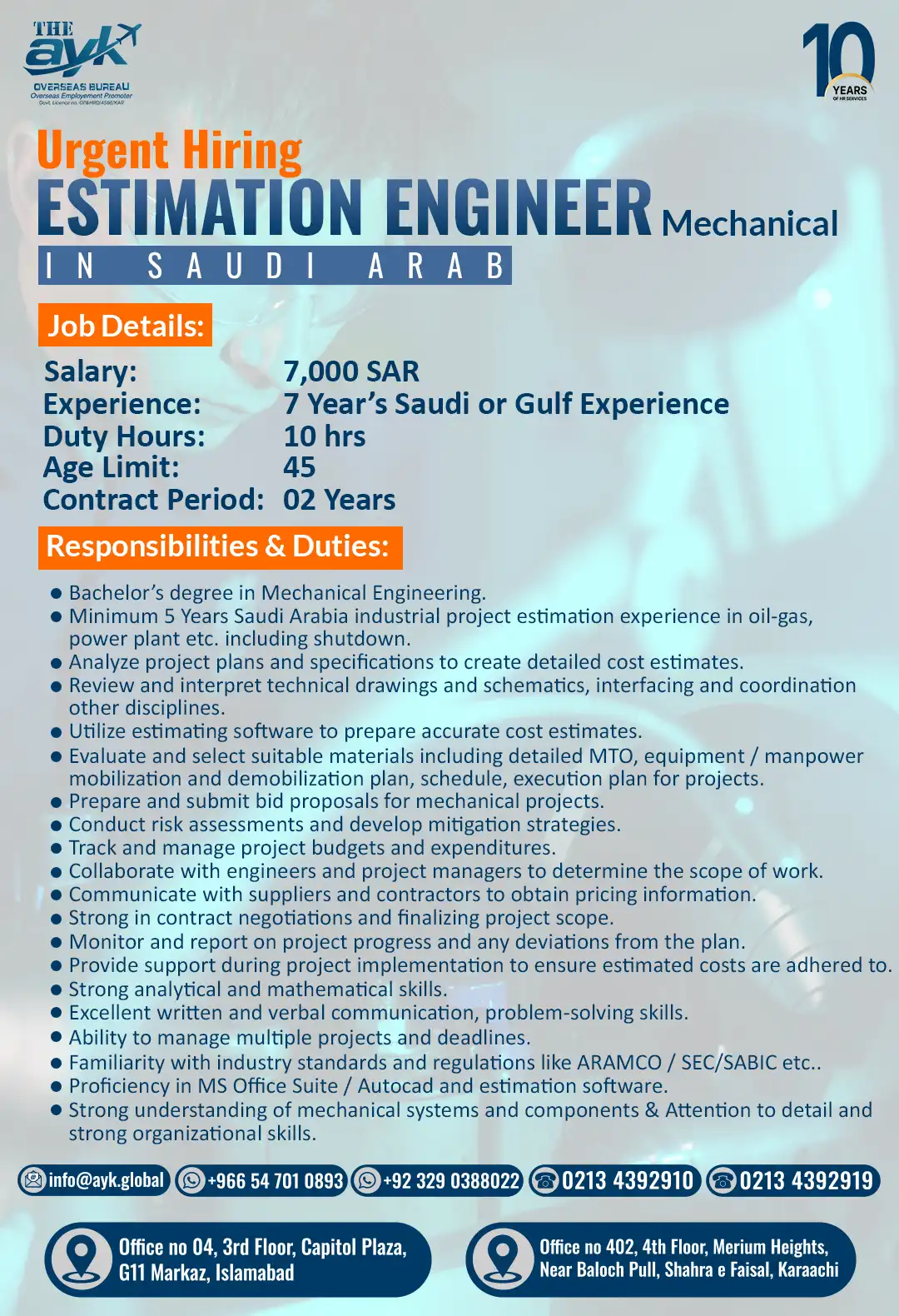 Estimation Engineer Mechanical Jobs in Saudi Arabia